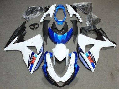 Affordable 2009-2016 Suzuki GSXR 1000 Bike Fairings - White Blue Black