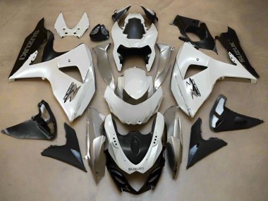 Affordable 2009-2016 Suzuki GSXR 1000 Motorcycle Fairings - Pearl White Silver Matte Black