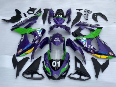 Affordable 2009-2016 Suzuki GSXR 1000 Motorcycle Fairings - Purple Green Black Yellow 01