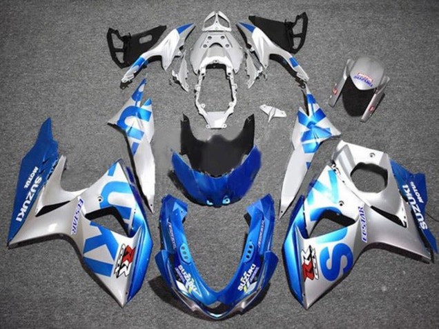 2009-2016 Suzuki GSXR 1000 Motorcycle Fairings - Silver Blue