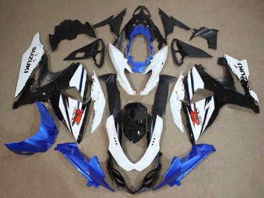 Affordable 2009-2016 Suzuki GSXR 1000 Motorcycle Fairings Kit - White Blue Black