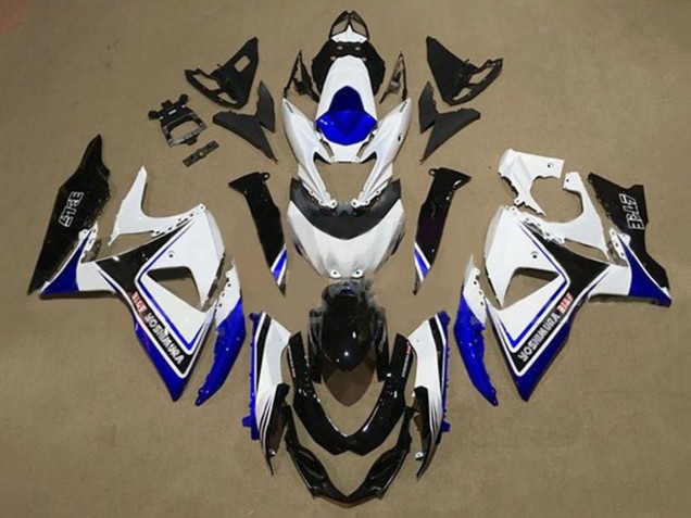 2009-2016 Suzuki GSXR 1000 Motorcycle Fairings - White Blue Black Yoshimura