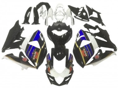 Affordable 2009-2016 Suzuki GSXR 1000 Motorcycle Fairings - White Blue Black Gold Stripe