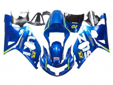 Affordable 2001-2003 Suzuki GSXR 600 / GSXR 750 Motorcycle Fairings - Blue Yellow Green White