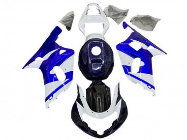 Affordable 2001-2003 Suzuki GSXR 600 / GSXR 750 Motorcycle Fairings - White Blue Black
