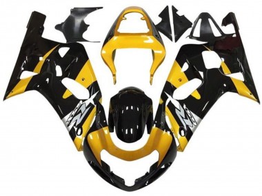 Affordable 2001-2003 Suzuki GSXR 600 / GSXR 750 Motorcycle Fairings - Yellow Silver Glossy Black