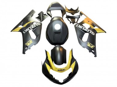 Affordable 2001-2003 Suzuki GSXR 600 / GSXR 750 Motorcycle Fairings - Matte Black Yellow