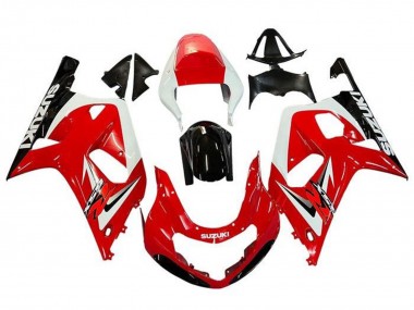 Affordable 2001-2003 Suzuki GSXR 600 / GSXR 750 Motorcycle Fairings - Red White Glossy Black