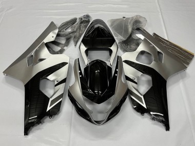 Affordable 2001-2003 Suzuki GSXR 600 / GSXR 750 Motorcycle Fairings - Silver Glossy Black