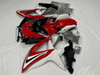 Affordable 2008-2010 Suzuki GSXR 600 / GSXR 750 Motorcycle Fairing - White Red Glossy Black