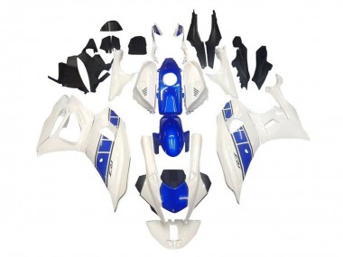 Affordable 2021-2024 Yamaha YZF R7 Motorcycle Fairings - White Blue Stripe