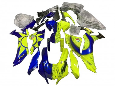Affordable 2020-2025 Yamaha YZF 1000 R1 Motorcycle Fairings - Blue Yellow Sun Moon