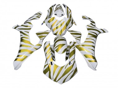 Affordable 2020-2025 Yamaha YZF 1000 R1 Motorcycle Fairings - White Gold Zebra
