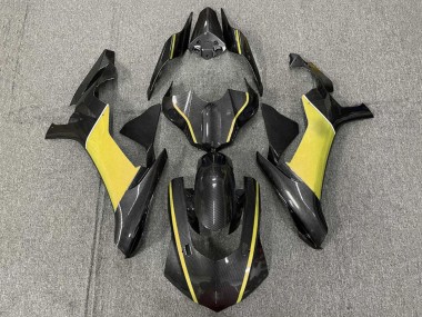 Affordable 2020-2025 Yamaha YZF 1000 R1 Motorcycle Fairings - Faux Carbon Fiber Yellow