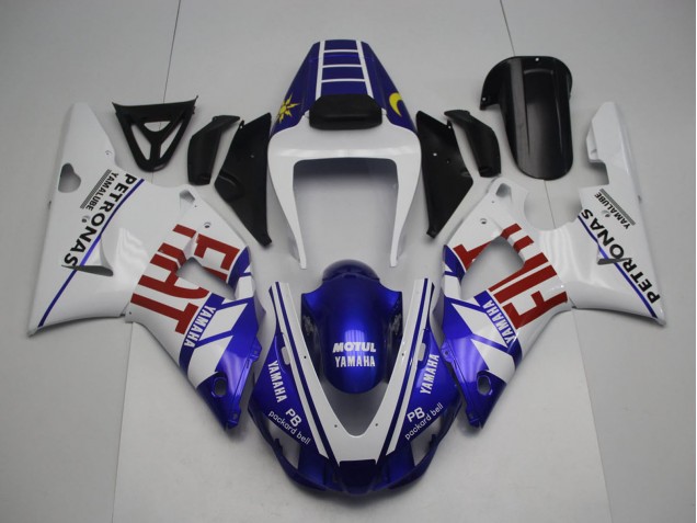 1998-1999 Yamaha YZF 1000 R1 Motorcycle Fairings - White Blue Red Yellow Fiat Petronas Motul