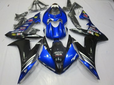 Affordable 2004-2006 Yamaha YZF 1000 R1 Motorcycle Fairings - Blue White Silver Black GYTR Yamalube Dunlop