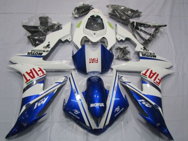 Affordable 2004-2006 Yamaha YZF 1000 R1 Motorcycle Fairings - White Blue Red Fiat Motul
