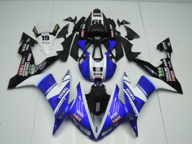 Affordable 2004-2006 Yamaha YZF 1000 R1 Motorcycle Fairings - Blue White Black Fimer Yamalube