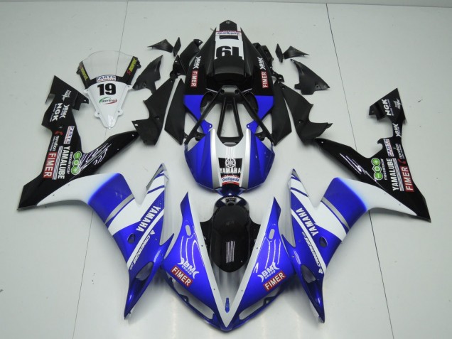 2004-2006 Yamaha YZF 1000 R1 Motorcycle Fairings - Blue White Black Fimer Yamalube