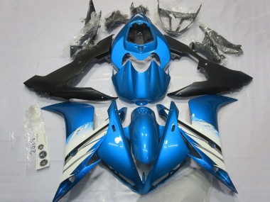 Affordable 2004-2006 Yamaha YZF 1000 R1 Motorcycle Fairings - Light Blue White Matte Black