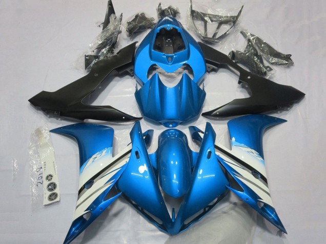 2004-2006 Yamaha YZF 1000 R1 Motorcycle Fairings - Light Blue White Matte Black