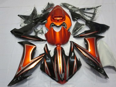 Affordable 2004-2006 Yamaha YZF 1000 R1 Motorcycle Fairings - Orange Glossy Black