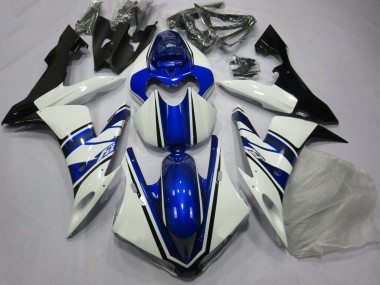 Affordable 2004-2006 Yamaha YZF 1000 R1 Motorcycle Fairing - White Blue Black