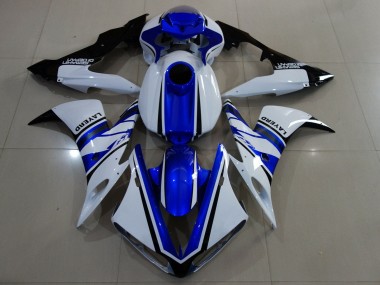 Affordable 2004-2006 Yamaha YZF 1000 R1 Motorcycle Fairings - White Blue Black