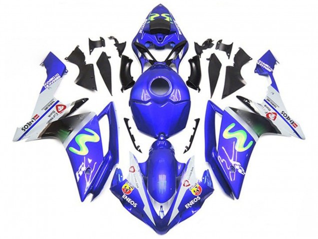 2007-2008 Yamaha YZF 1000 R1 Motorcycle Fairings - Blue White Green ENEOS