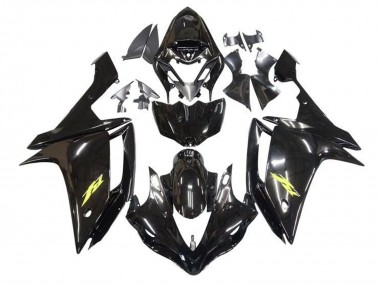 Affordable 2007-2008 Yamaha YZF 1000 R1 Motorcycle Fairings - Glossy Black Gold Decal