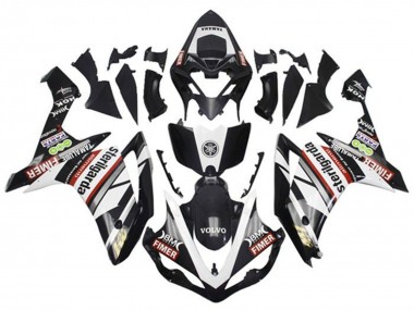 Affordable 2007-2008 Yamaha YZF 1000 R1 Motorcycle Fairings - White Red Black Volvo Fimer Yamalube Sterilgarda