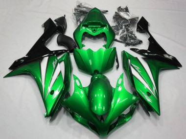 Affordable 2007-2008 Yamaha YZF 1000 R1 Motorcycle Fairings - Green White Black