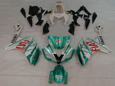 Affordable 2007-2008 Yamaha YZF 1000 R1 Motorcycle Fairings - White Green Red Fiat