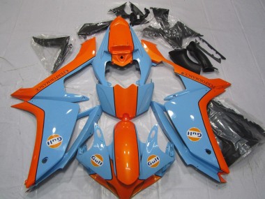 Affordable 2007-2008 Yamaha YZF 1000 R1 Motorcycle Fairings - Light Blue Orange Gulf