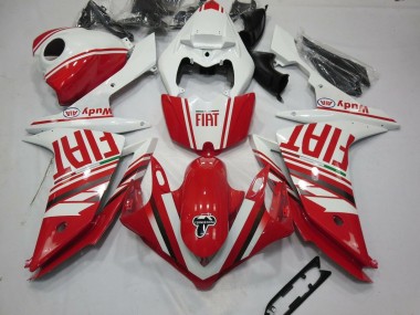 Affordable 2007-2008 Yamaha YZF 1000 R1 Motorcycle Fairings - White Red Fiat