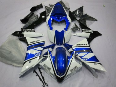 Affordable 2007-2008 Yamaha YZF 1000 R1 Motorcycle Fairings - White Blue Black Layerd