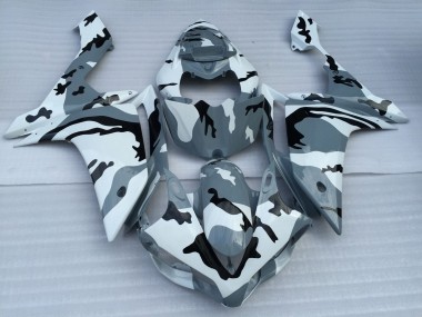 Affordable 2007-2008 Yamaha YZF 1000 R1 Motorcycle Fairings - White Grey Black Camouflage