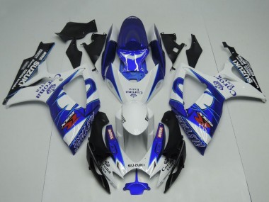 Affordable 2006-2007 Suzuki GSXR 600 / GSXR 750 Motorcycle Fairings - White Blue Black Corona Extra Motul