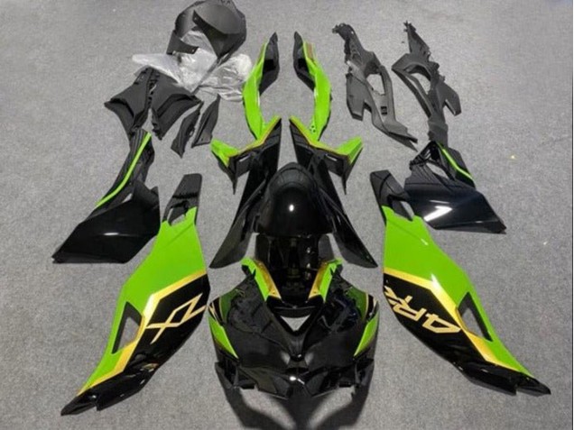 2019-2025 Kawasaki ZX4R ZX-4RR Motorcycle Fairings - Glossy Black Green Gold
