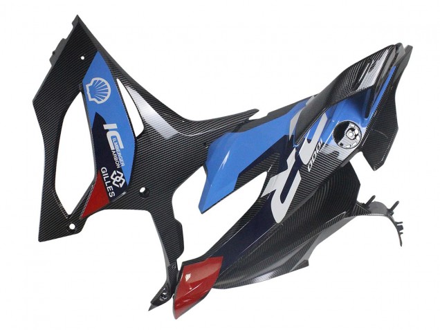 2023-2024 BMW S1000RR Motorcycle Fairings - Blue Red Carbon Fiber