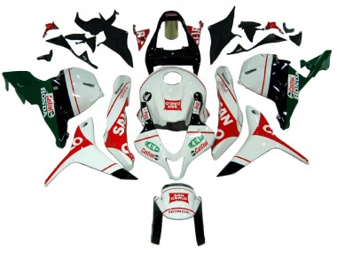 Affordable 2009-2012 Honda CBR600RR Motorcycle Fairings - White Red Green Castrol San Carlo