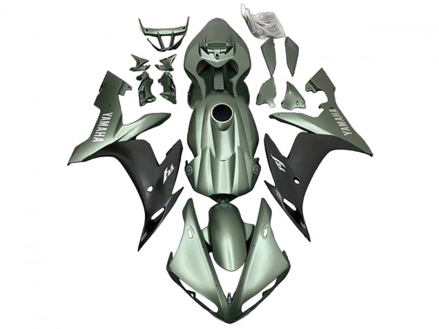 2004-2006 Yamaha YZF R1 Motorcycle Fairings - Matte Green Matte Black