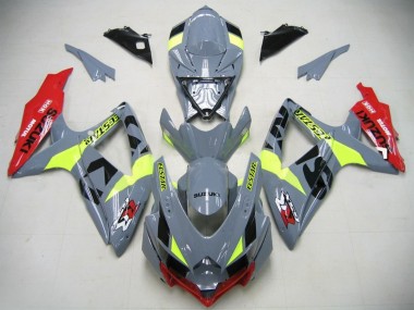 Affordable 2006-2007 GSXR750 K6 Motorcycle Fairings - Nardo Grey Neon Green Red Ecstar