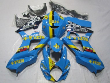 Affordable 2007-2008 Suzuki GSXR 1000 Motorcycle Fairings - Blue Yellow Black Rizla 41