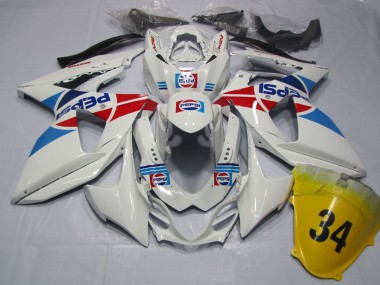 Affordable 2009-2016 Suzuki GSXR 1000 Motorcycle Fairings - White Blue Red Pepsi 34