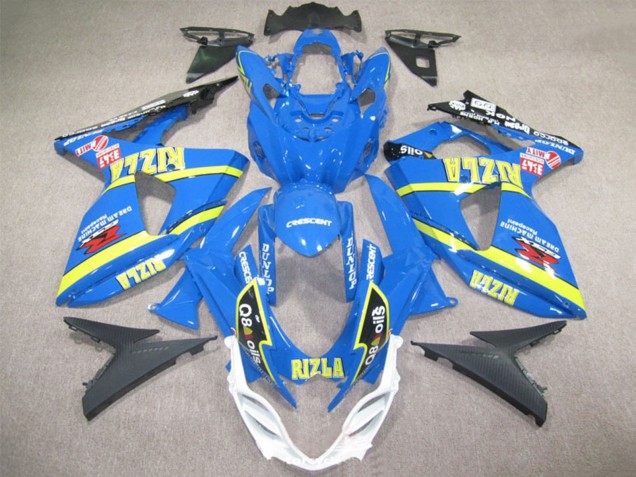 2009-2016 Suzuki GSXR 1000 Motorcycle Fairings - Blue Yellow Rizla Q8 Oils