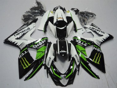 Affordable 2009-2016 Suzuki GSXR 1000 Motorcycle Fairings - White Green Monster Black Pizzoli
