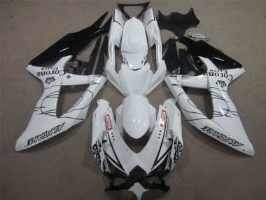 Affordable 2008-2010 Suzuki GSXR 600 Motorcycle Fairings - White Black Corona Extra Motul