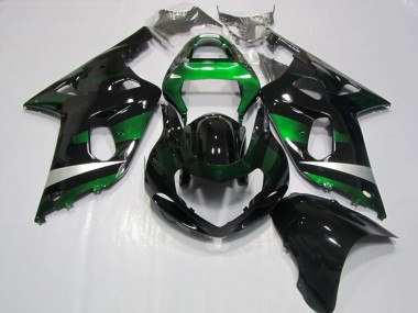 Affordable 2001-2003 Suzuki GSXR 750 Motorcycle Fairings - Glossy Black Green Silver