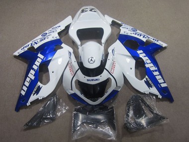 Affordable 2001-2003 Suzuki GSXR 750 Motorcycle Fairings - White Blue Motul Jordan